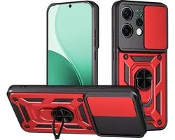 Coque Coverup - Compatible avec OPPO Reno14 - Coque arrière Coverup Armor Ring avec Shield d'appareil photo - Rouge