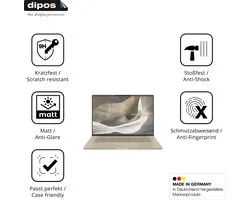dipos – 2x Matte Pantserfolie geschikt voor ASUS ZenBook A16 16 Zoll | 9H Screenprotector