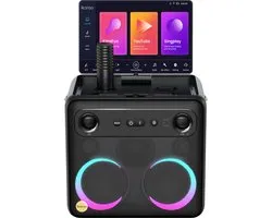 Kit Karaoké Adultes Ikarao - Break X2 - 2 Microphones Sans Fil - 600W - Appli Karaoké Gratuite 6 mois - Écran HD - Zwart