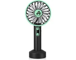 AXTIES 2-in-1 Draagbare Mini Ventilator met LED Lamp - USB Oplaadbaar 2000 mAh Batterij - 3 Snelheden & Lichtstanden - Draagbaar Kleine Tafelventilator - Mobiele Tafel Fan - Bureau Luchtkoeler Airco - Hand Waaier Lucht Koeler - Aircooler - Air Cooler