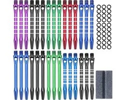2BA 30 stuks aluminium dartschachten met rubberen ring & dartslijpsteen dartschaaf 50/53mm dartsonderdelen