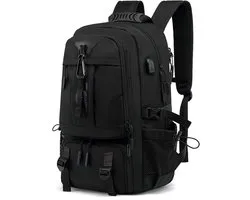 MODFU Uitbreidbare Reis Rugzak / Backpack – 60L – 32x21x53 cm – Met USB Poort, Schoenenvak & 17 Inch Laptopvak – 270° Opening – Anti-diefstal – Voor Reizen & Werk – Zwart