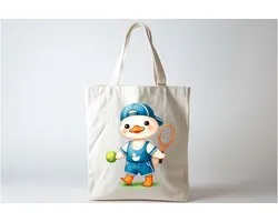 Tote Bag Tennis Duck - Cute - Sarcastic - Sarcasm - SarcasmMode - Funny - Gift - Cadeau - Schattig - Sarcastisch - SarcastischeVibes - Ducks - Eend