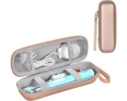 Étui de voyage pour brosses à dents électriques Oral-B/Oral-B Pro 1000 1500 5000 7000 7500 6000 9600/Philips Sonicare 4100 5100 1100 6100 5300, étui de protection rigide portable (or).