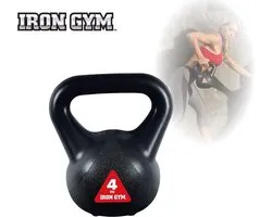 Iron Gym Kettlebell - 4 kg - Vinyl Kettlebell - Brede Handgreep - Sport & Gewicht