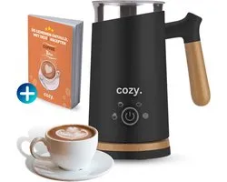 Cozy.® Mousseur à lait - noir et bois