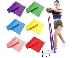 Dyna Band - Bande de résistance - Bande stretch - Bande d'exercice - Exercices Physio / Yoga/ Pilates - 150 cm de long - 15 cm de large - Couleur Blauw