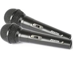 Karaoke microfoon - Fenton DM100 - Set van twee karaoke microfoons - Ook perfect voor DJ's - Zwart