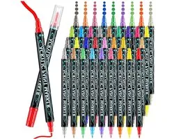 36 Colors Acrylic Paint Markers Fine Dot Tip Paint Pen Metallic Classic Colors Pen Double Tip Maker Pen for Adults Children