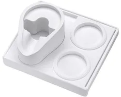 Normcore 58 mm stampstation, compacte espresso stampstation, espresso stampmat met filterhouder, koffie stampmat, antislip siliconen van voedingskwaliteit, wit