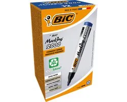 BIC Marking 2000 ECOlutions Permanente Markers Medium Kogelpunt - Blauw - Doos van 12 Stuks
