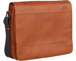 LEONHARD HEYDEN Leren schoudertas laptoptas met laptopvak Hamburg Umhängetasche 7076 Cognac bruine