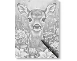 Faon avec Fleurs | Peinture par points | 30x40cm | Dot painting | Oh My Dotz | Points | Alternative à la peinture diamant & peinture par numéros | Happy hobby