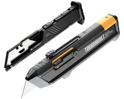 ToughBuilt Reload Utility Knife + 2 Blade Magazines / Stanleymes met Magazijnen met 5x rechte en 5x haakmesjes
