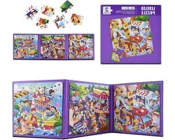 Ronte - Magnetische puzzel 3-in-1 voor kinderen van 2 tot 6 jaar - Set van 3 puzzels - Geschikt voor leeftijd 3, 4 en 5 jaar - Educatief speelgoed - Magnetisch spel met opbergdoos.