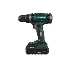 Perceuse-visseuse sans fil PARKSIDE 20V - Vitesse : 0–1400 min⁻¹ - Max. diamètre du foret : 30 mm (bois) | 13 mm (acier) - Batterie et chargeur rapide inclus - La machine comprend une batterie Parkside 20V