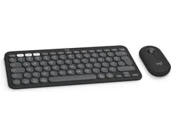 Logitech Pebble 2 Combo voor Mac - Draadloos Toetsenbord en Muis combinatie - Qwerty US - Graphite