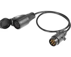 80 cm trailer adapter cable 7-pin plug to 13-pole socket, for 12 V systems for camping, caravan, caravan - ShopVlot