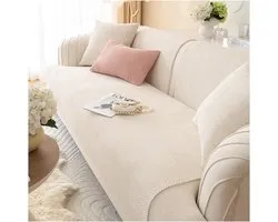 Sofa Cover L Shape Corner Sofa Cover 2/3/4-Seater Sofa Protector Non-Slip Couch Throw Blanket Sofa Protection Cat/Dogs (Beige, 70 x 150 cm)