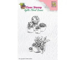 Nellie Snellen Clear Stamp Idyllic Floral Scenes Pots with Flowers
