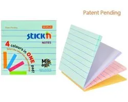 Stick'n Magic Sticky Notes - 76 x 76 mm - 4 Pastel Kleuren - 100 memoblaadjes