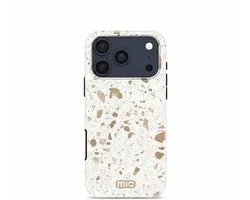 MIO Hoesje Geschikt voor Apple iPhone 18 Pro / 17 Pro - Compatibel met MagSafe / Qi2 - Hard Shell Back Cover Case Soft Terrazzo