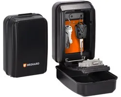 Coffre à clés Brihard - XL - 1 pièce - noir et résistant aux intempéries avec serrure à code mécanique