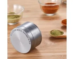 Grinder Crusher voor specerijen, kruiden, koffie, 4-delige set met pollen schraper (antiek zilver) Merk: LIHAO