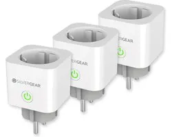 Silvergear Slimme Stekker met Energiemeter - Slimme Verlichting - Smart Plug - Google Home - 3x - Wit