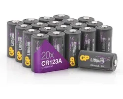 GP Extra Lithium batterijen CR123A 3V batterij - 20 stuks CR123A batterij (CR123, DL123A, CR17345) voor Smart Home, outdoor applicaties, foto-accessoires enz.