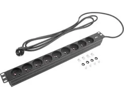 ACT Stekkerdoos PDU 19" CEE7/7 9-voudig type E, 3m H05VV-F 3G1.5 PD3023