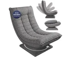 Casaria Fauteuil - Verstelbaar en Inklapbaar 60x105x87 cm - Grijs