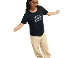 Roxy Vl Ocean Wave Re T-shirt Met Korte Mouwen Zwart S Vrouw