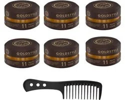 Cire Tuning GoldStyle – Look mat et tenue Ultra Strong (900 ml) + coffret 4 peignes - Cire coiffante Gold Look mat - Cheveux Tuning Cire hommes