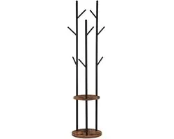Ibenzoa® Elegant Stand-Alone Coat Rack Featuring a Unique Tree-Shaped Design and Integrated Storage Solutions