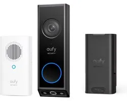 Sonnette vidéo sans fil Eufy E340 2K avec carillon + BATTERIE SUPPLÉMENTAIRE - Offre groupée