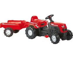 Dolu Ranchero Rood Traptractor met Aanhangwagen