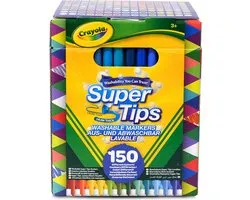Crayola - Super Tips - Feutres - 150 Feutres lavables - Pour Enfants