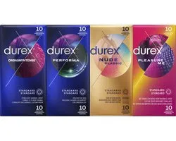 Durex - 40 Condooms - Orgasm Intense - Performa - Nude - Pleasure me - Voordeelverpakking