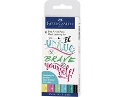 Faber-Castell brushpen - tekenstift - Pitt Artist Pen - Handlettering set Be Unique - 6-delig - FC-267116