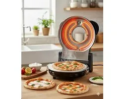 Pro Cheff - MZ2316 - Multifunctionele Pizza Oven - Taşfırın - Pierre à pizza amovible et poêle en inox
