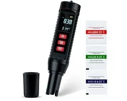 Testeur professionnel de qualité de l'eau 7-en-1 pour pH, TDS, EC, température et salinité pour l'eau potable, les piscines et les aquariums avec fonction ATC