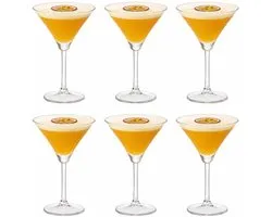 Vivalto Martini glazen set - 6x - glas - 260 ml - cocktail glas - klassiek model