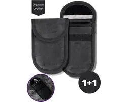 Inside Safe RFID Beschermhoes Autosleutel - Keyless Entry Beschermhoes - Autosleutel RFID antidiefstal - Faraday Bag - Leer - Zwart