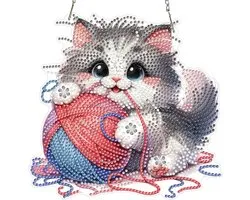 MXJSUA Ondeugende kat diamant kunst opknoping kits voor volwassenen beginners, doe-het-zelf acryl speciaal gevormde - ShopVlot