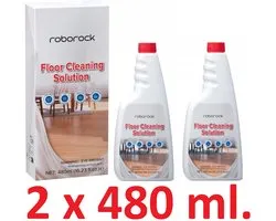 2 x vloeistof voor schoonmaakrobots ROBOROCK - Floor Cleaning Solution - 2 x 480ml. (TOTAL 960ml.) - voor alle vloeren - veilig en milieuvriendelijk - CONCENTRAAT 1:200