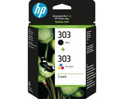 HP Pack de 2 cartouches authentiques d'encre noire/trois couleurs 303