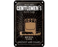 Blechschild Hinweis 12x18 cm Real men gentlemen´s elite club Deko Schild
