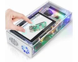 Computer Case Kit - Raspberry Pi Behuizing - Uitbreiden Raspberry Pi - Geïntegreerd Touchscreen - 4.3 Inch Scherm - Zwart