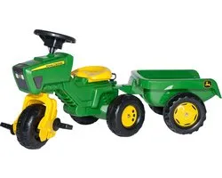 Rolly Toys Rolly MiniTrac John Deere Driewieler - Traptractor met Aanhanger